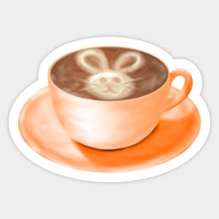 Easter Cappuccino Art Bunny Sticker